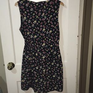 Black Floral Zipper Dress Size XL. Ragstock